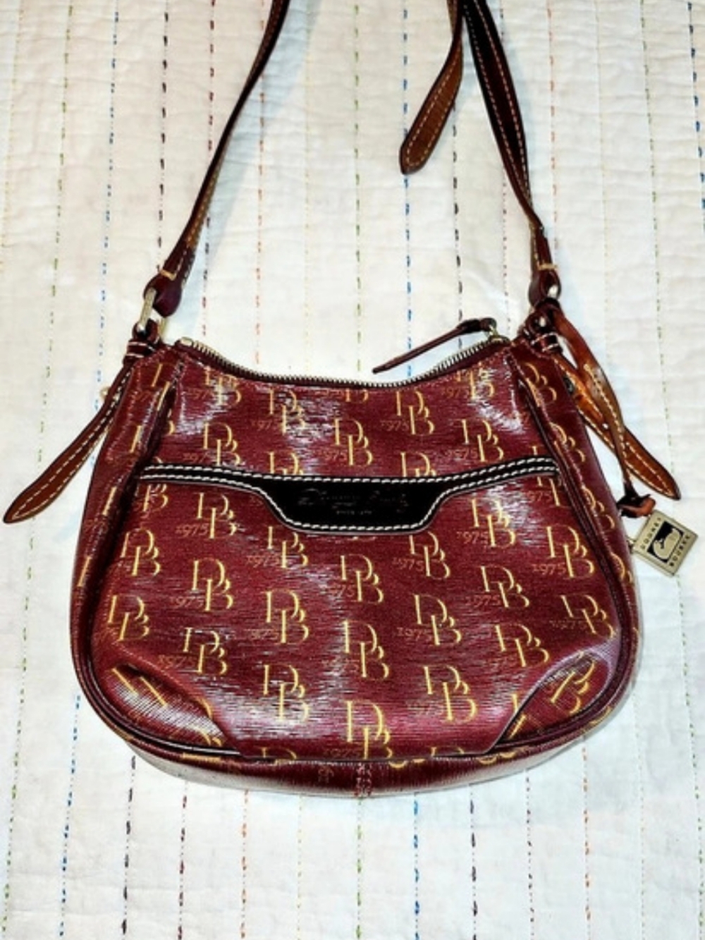 Dooney & Bourke DB 1975 Monogram Small Crossbody Bag Brown